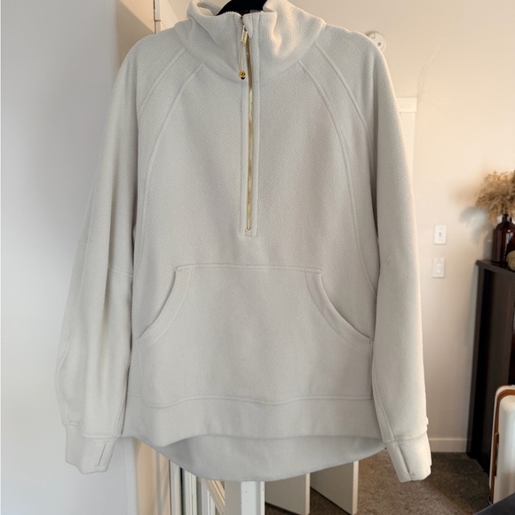 lululemon athletica Sweaters - Lululemon Funnel Neck Cream Pullover (Gold Zip)